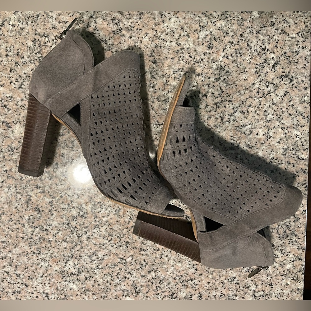 Vince Camuto open toe round chunk ankle bootie